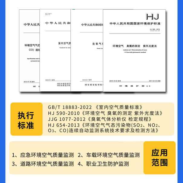 GHK-100便攜式臭氧測試儀(yi) -執行標準