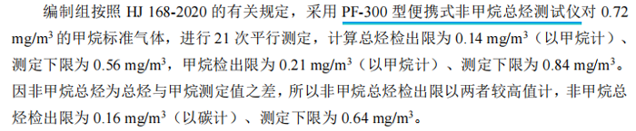 《固定汙染源廢氣總烴、甲烷和非甲烷總烴的測定便攜式催化氧化-氫火焰離子化檢測器法》