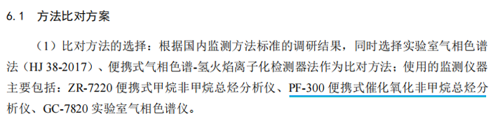《固定汙染源廢氣總烴、甲烷和非甲烷總烴的測定便攜式催化氧化-氫火焰離子化檢測器法》