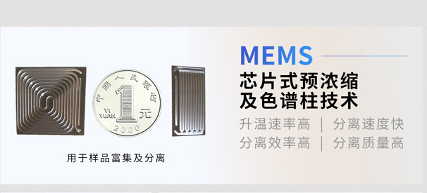 PB-350便攜式氣相色譜分析儀(yi) 芯片式預濃縮及氣相色譜柱